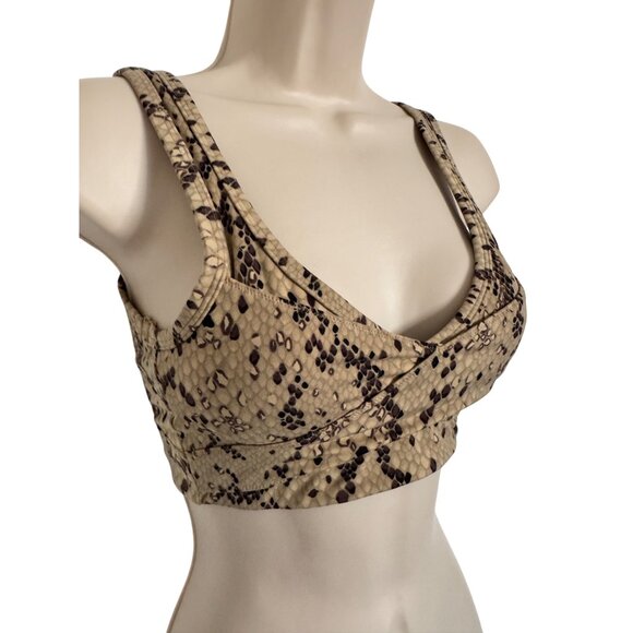 Varley Sport Bra Size XS Kellam Mojave Snake Padded Brown NWOT $54 - Picture 7 of 12